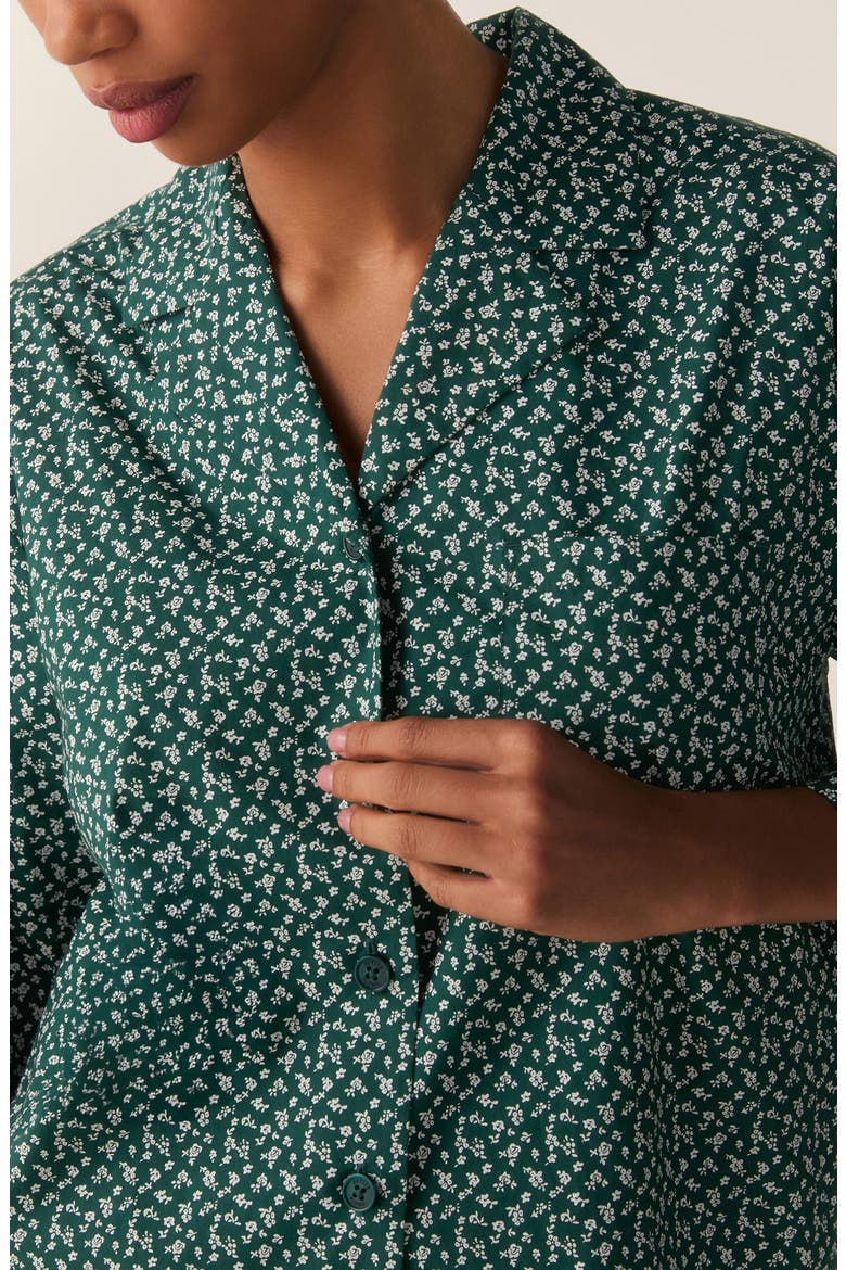 Olivia Cotton Poplin Short Pajamas, Alternate, color, MEDIUM GREEN