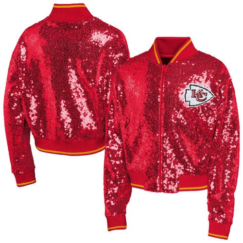 Outerstuff Youth Girl's  Red Kansas City Chiefs Glam Squad Sequin Jacket In Red