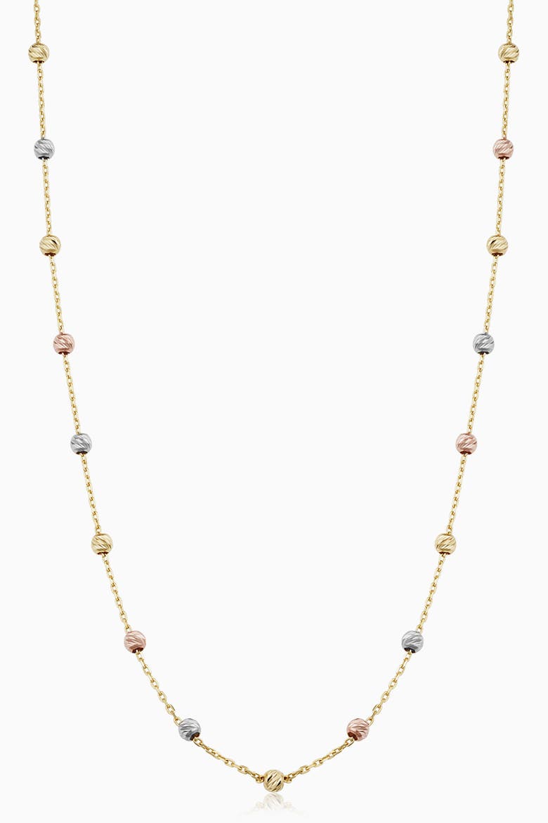 14K Tricolor Gold Celebration Ball Station Necklace, Main, color, Yellow Gold
