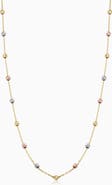Oradina 14K Tricolor Gold Celebration Ball Station Necklace