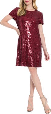 London Times Sequin Shift Dress