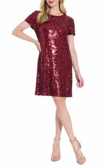 London Times Sequin Shift Dress