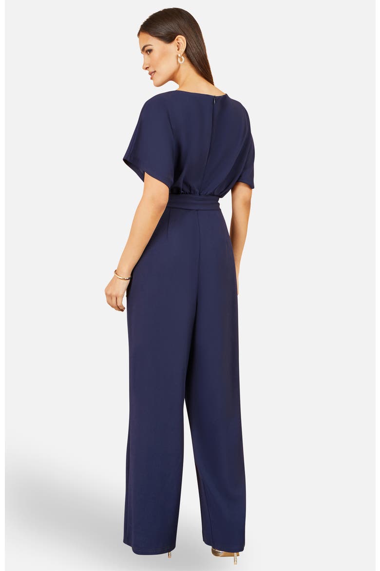 Batwing Stretch Wide-Leg Jumpsuit, Alternate, color, Navy