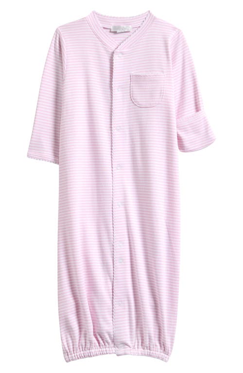 Kissy Kissy Stripes Convertible Pima Cotton Gown In Pink