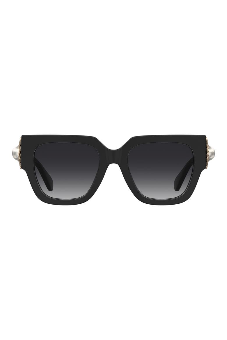 52mm Gradient Square Sunglasses, Main, color, BLACK