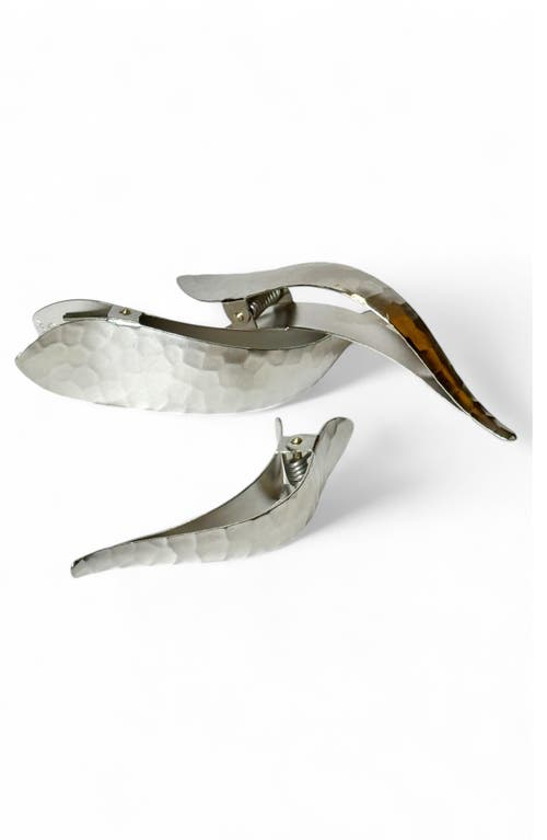 Ficcare Maximas Ice Hammered Hair Clip In Silver Hammered