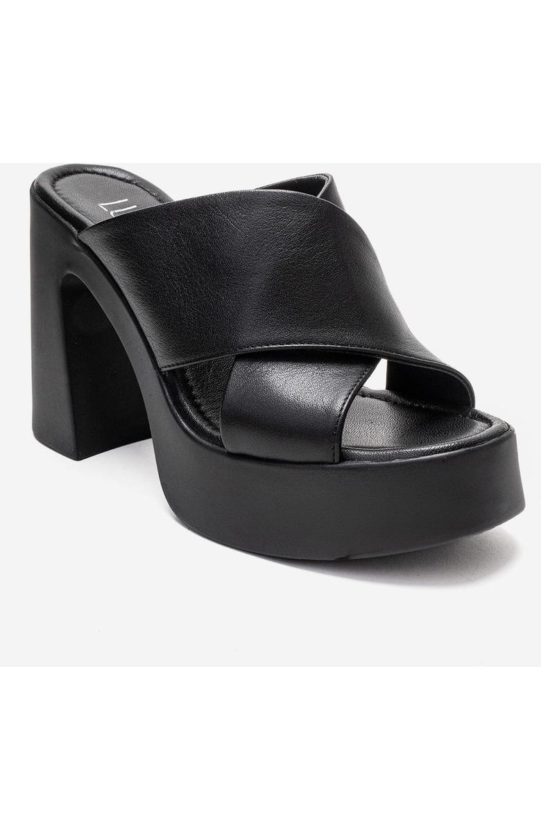 Forever & Always Shoes Essenza Leather Platform Block Heel Sandal, Alternate, color, Black