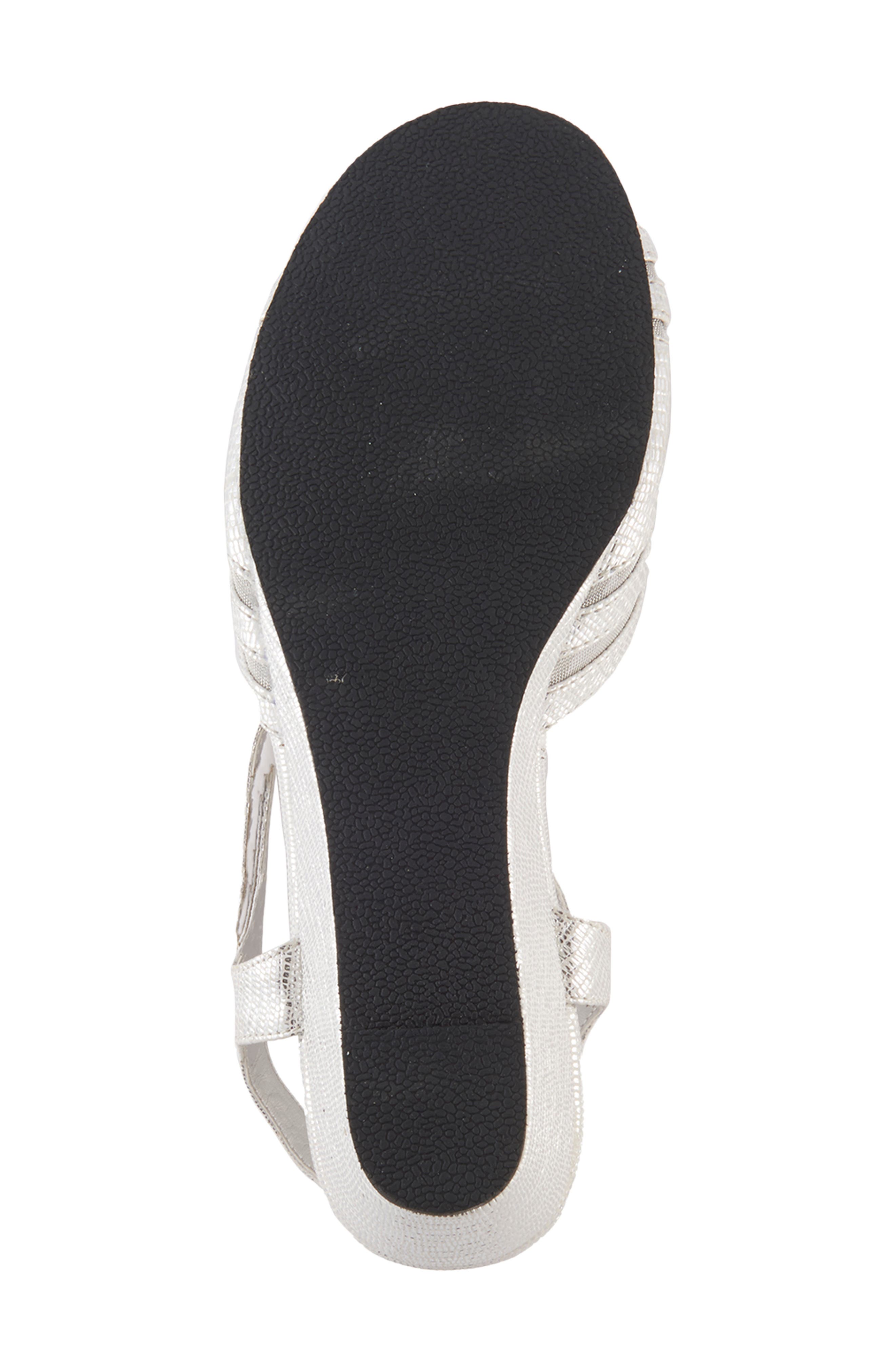 Abano Faux Leather Wedge Sandal, Alternate, color, SILVER PRINT