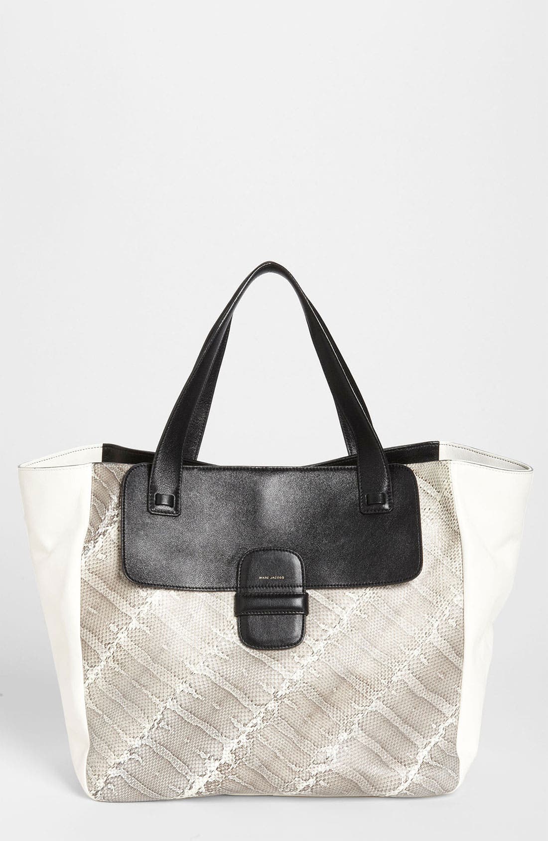 Marc Jacobs 'Khaki' Snakeskin & Leather Tote, Main, color, 