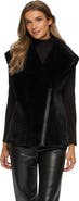 GORSKI Genuine Shearling Zip Vest With Grooved Pattern