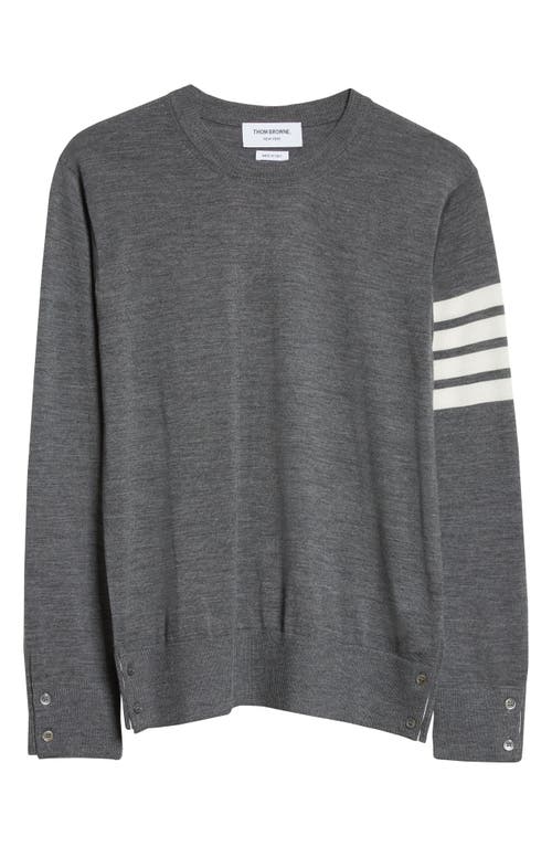 Thom Browne 4-bar Merino Wool Sweater In Gray
