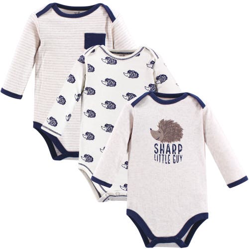 Touched By Nature Organic Cotton Long-sleeve Bodysuits In White