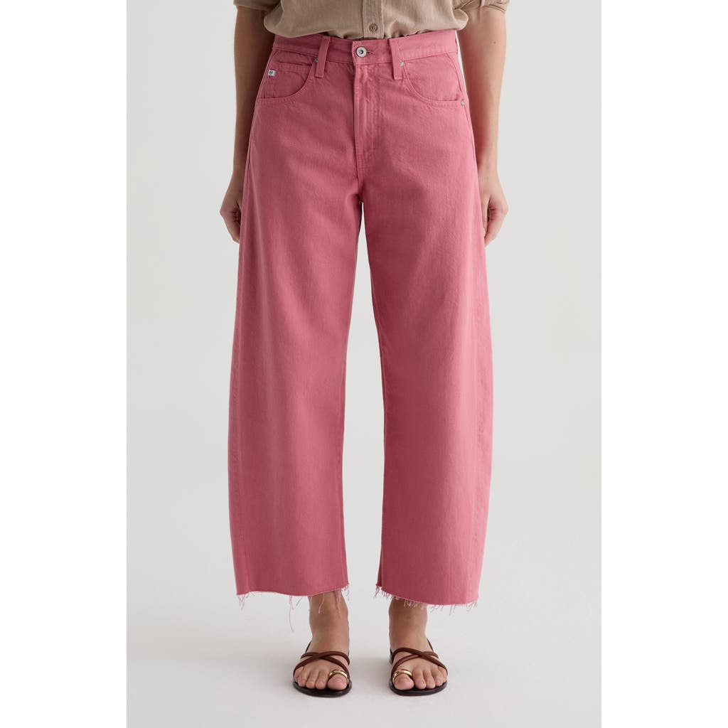 Ag Hattie Raw Hem High Waist Crop Barrel Jeans