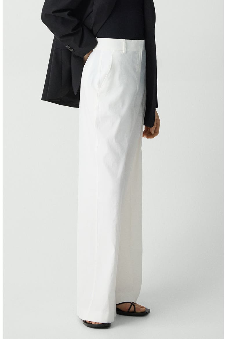 Linen Blend Wide Leg Pants, Alternate, color, WHITE