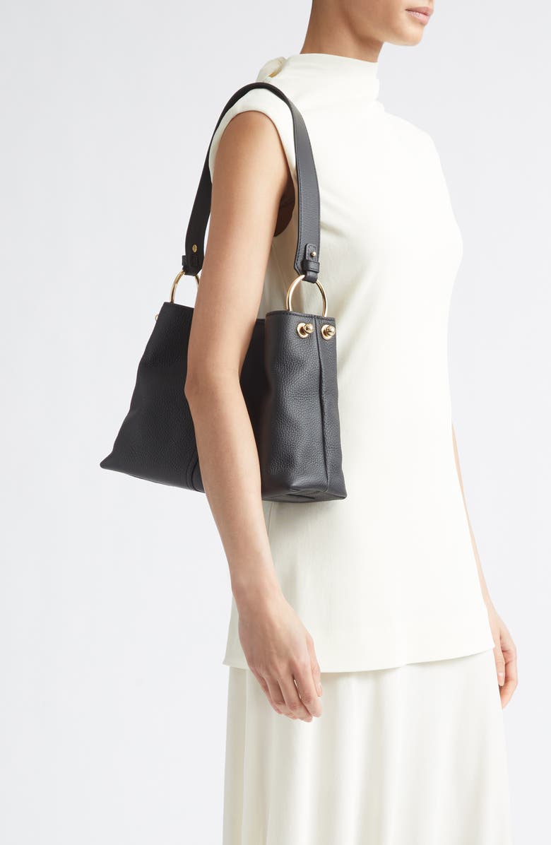 Strathberry Lana Leather Hobo Bag, Alternate, color, Black