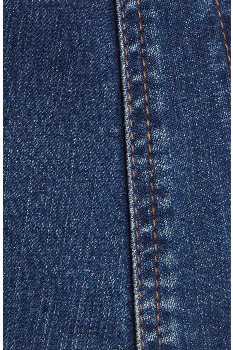 Peplum Denim Jacket, Alternate, color, BLUE