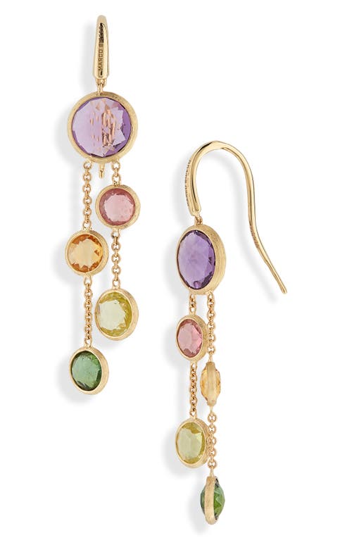 Marco Bicego Jaipur 18k Yellow Gold Mixed Blue Topaz Two-strand Earrings In Gold