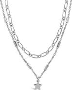 Sterling Forever Linked Star Charm Layered Choker Necklace