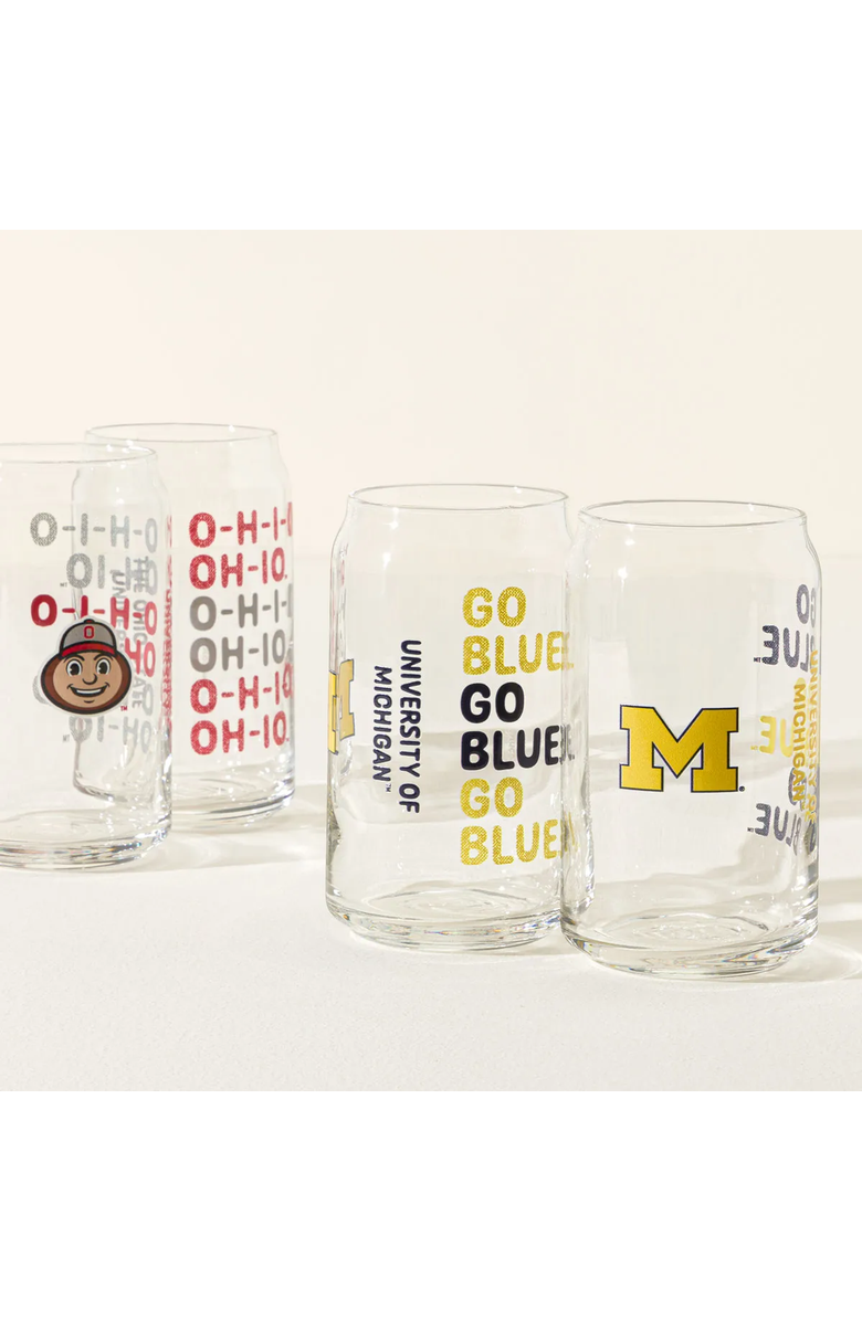 Uncommon Goods Show Your Spirit! College Can-Shaped Glass Set, Alternate, color, 