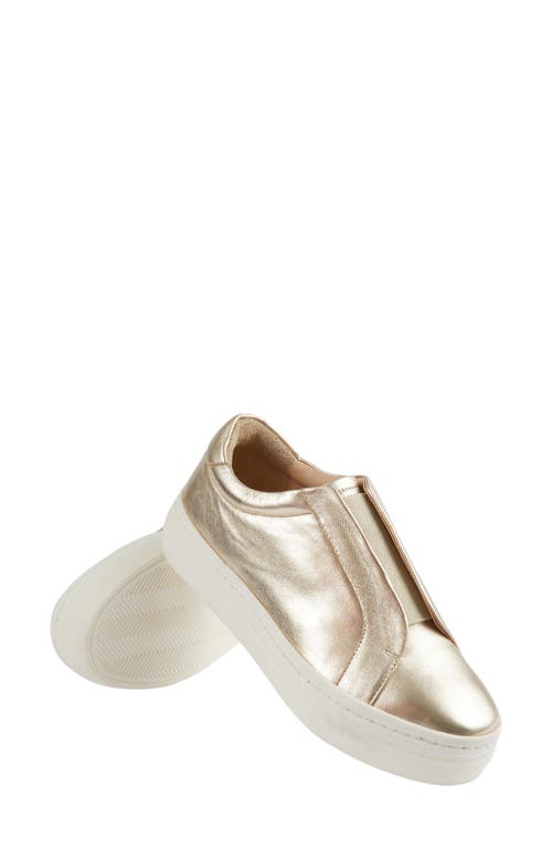 Lk Bennett Joy Metallic Leather Sneaker In Gold