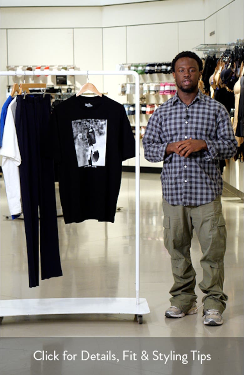 Men's Majestic Threads Jalen Hurts Black Philadelphia Eagles Oversized Player Image T-Shirt, sales video thumbnail