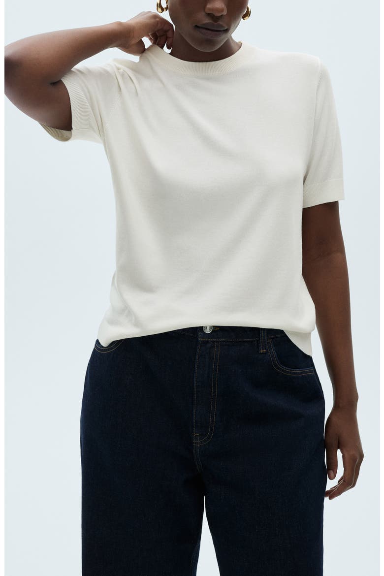 Short Sleeve Sweater, Alternate, color, ECRU
