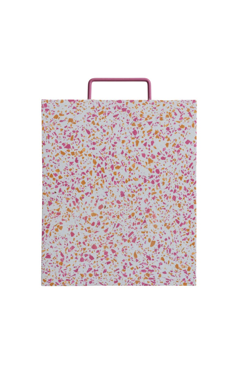 Storied Home Resin Terrazzo Cheese and Cutting Board with Pink Enameled Metal Handle, Multicolor, Main, color, Pink