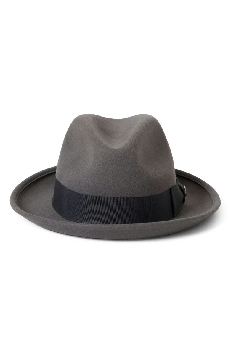 Brixton Horton Packable Wool Felt Fedora, Alternate, color, Grey/ Charcoal