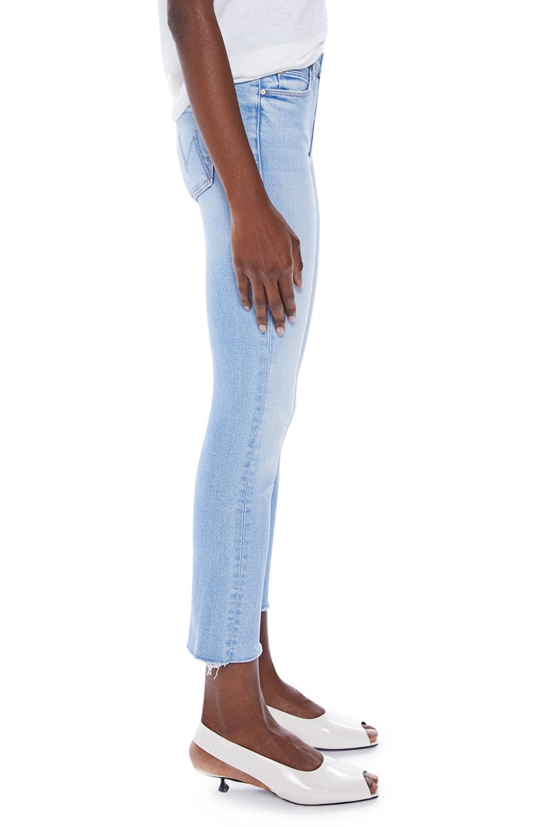 MOTHER The Dazzler Raw Hem Crop Slim Jeans, Alternate, color,