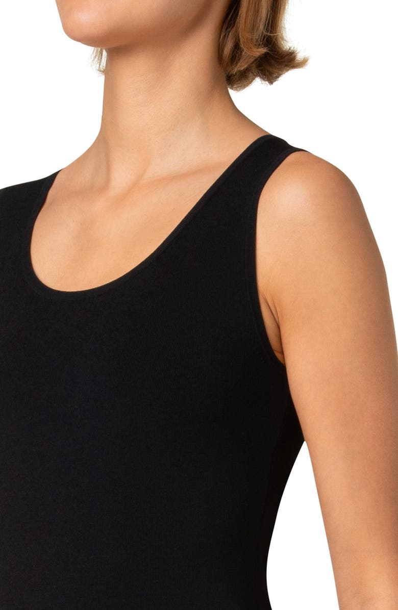 Akris punto Scoop Neck Crepe Tank, Alternate, color, Black