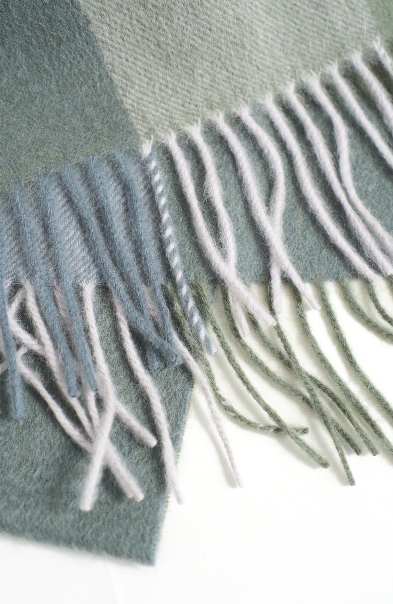 Lost Pattern Plaid Cashmere Scarf, Alternate, color, Green