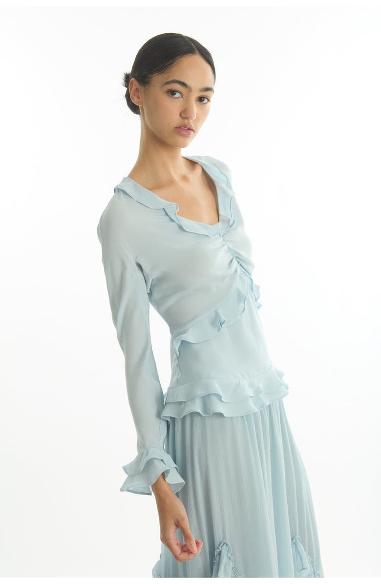 SECRET MISSION Sander Blouse, Alternate, color, Powder Blue