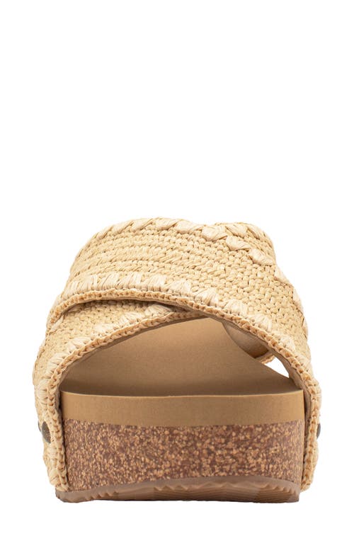 Volatile Antigua Platform Wedge Slide Sandal In Natural Raffia