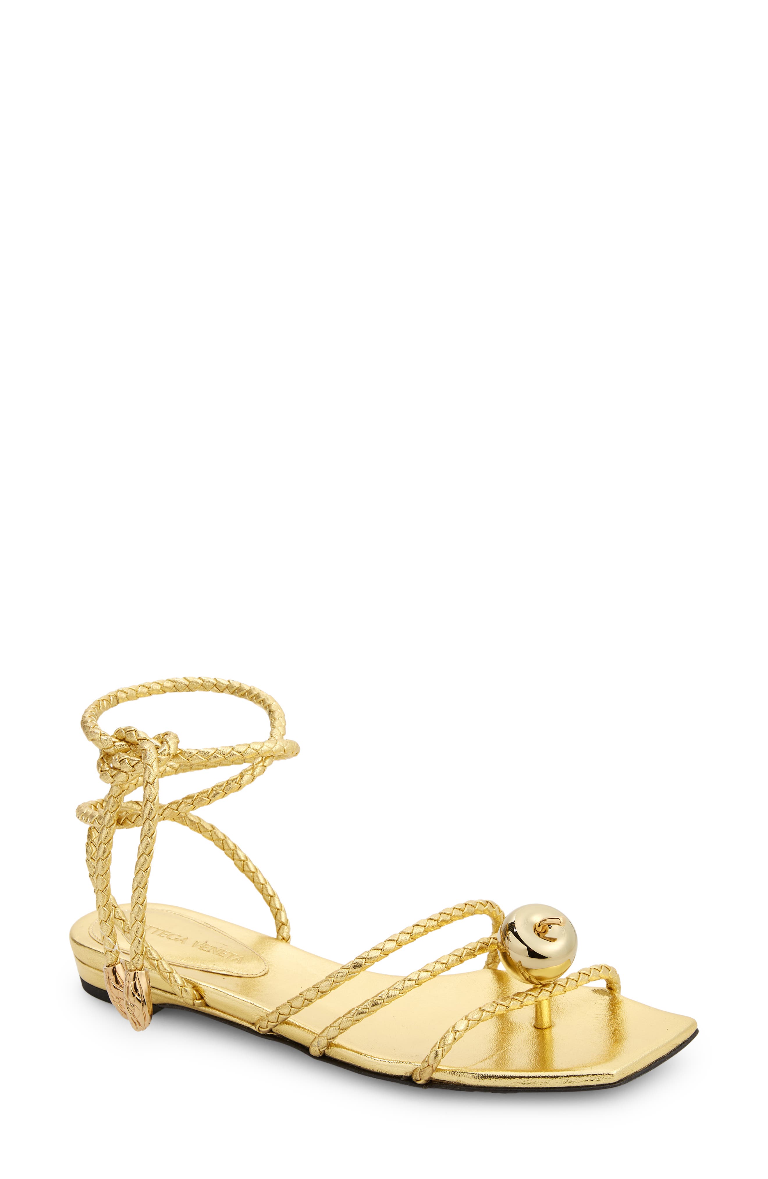 Adam Ankle Wrap Flat Sandal, Main, color, GOLD