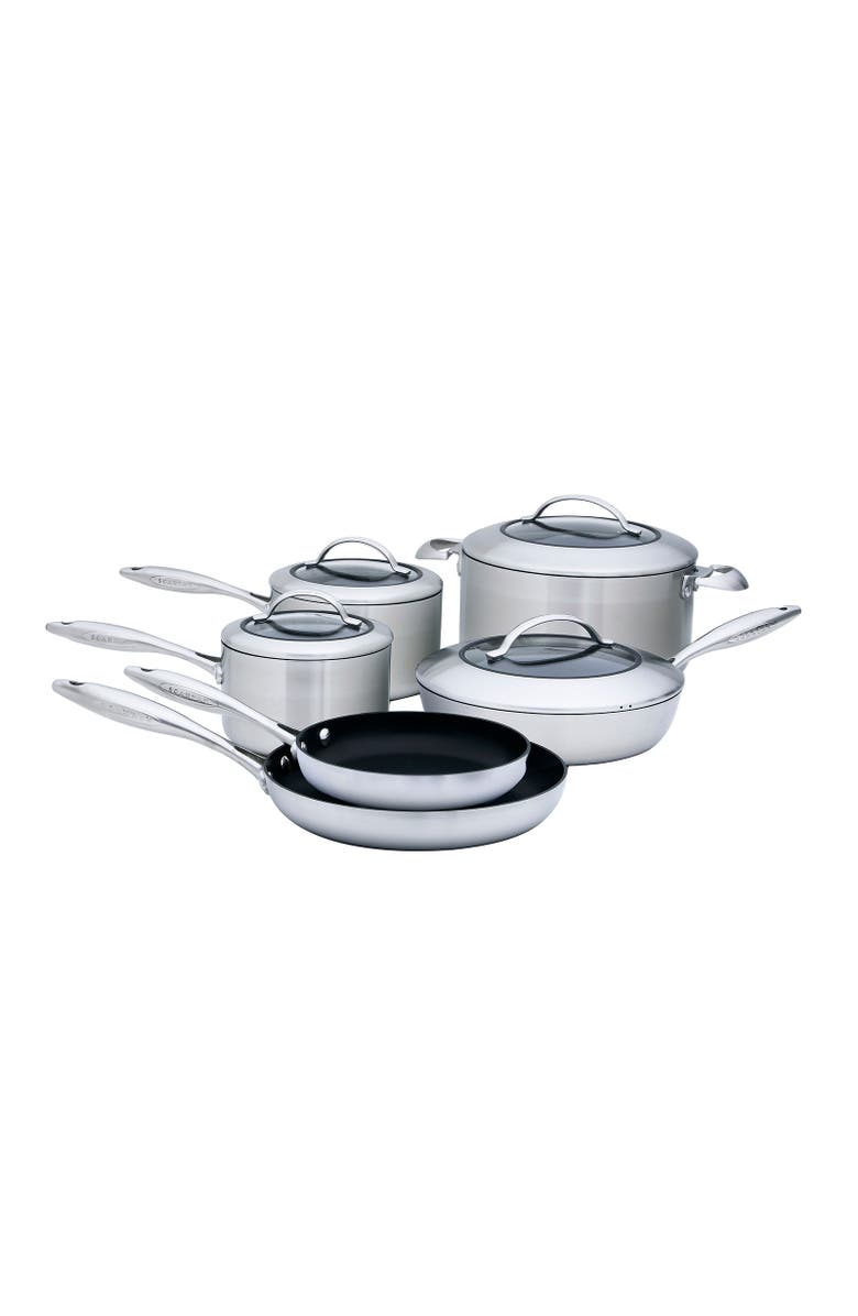 Scanpan CTX 10-Piece Deluxe Cookware Set, Stainless Steel, Main, color, Silver