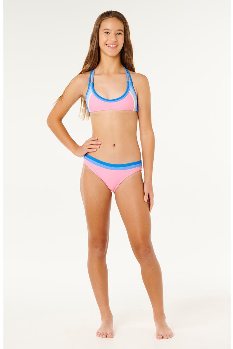 Kids' Surf Revival Two-Piece Swimsuit, Alternate, color, BRIGHT PINK