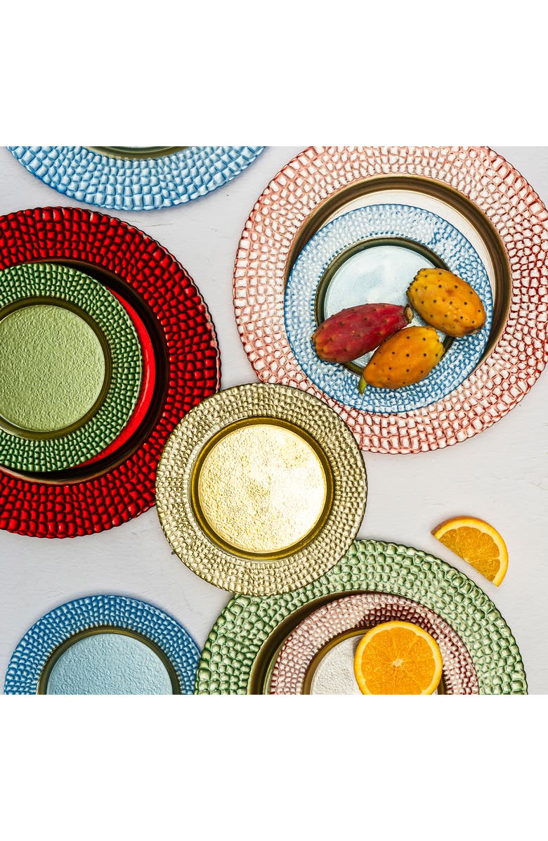 VIETRI Pelli Glass Pink Salad Plate, Alternate, color, Pink