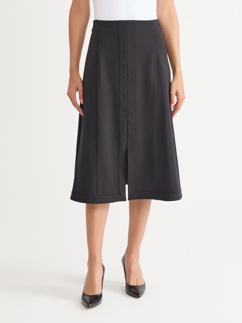 A-Line LuxeStretch Ponte Midi Skirt