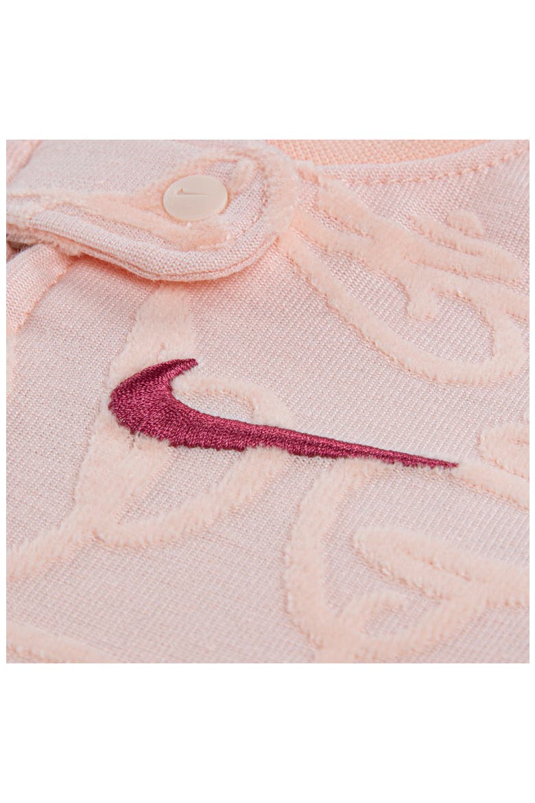 Swoosh Zip Footie, Alternate, color, WASHED CORAL