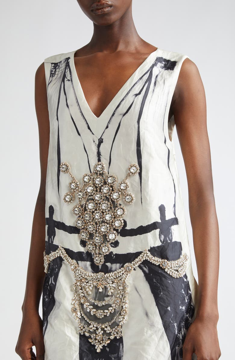 Erdem Rumpled Satin Midi Cocktail Dress, Alternate, color,