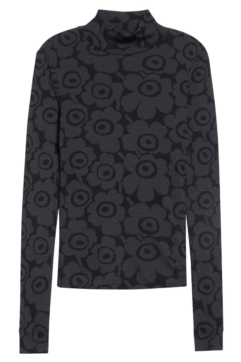 Unikko Vilpotus Wool Turtleneck Top, Alternate, color, BLACK