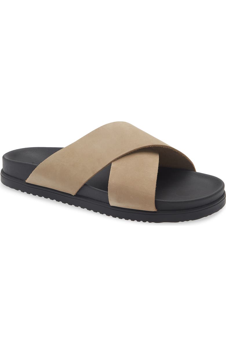 Bruno Magli Beau Slide Sandal, Main, color, Sand Nubuck