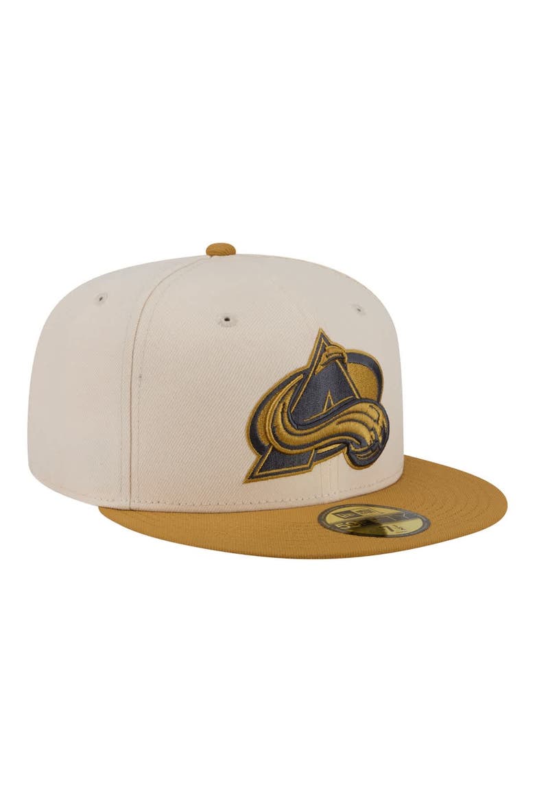 Men's New Era  Cream/Tan Colorado Avalanche Colorpack Two-Tone 59FIFTY Fitted Hat, Alternate, color, Cream