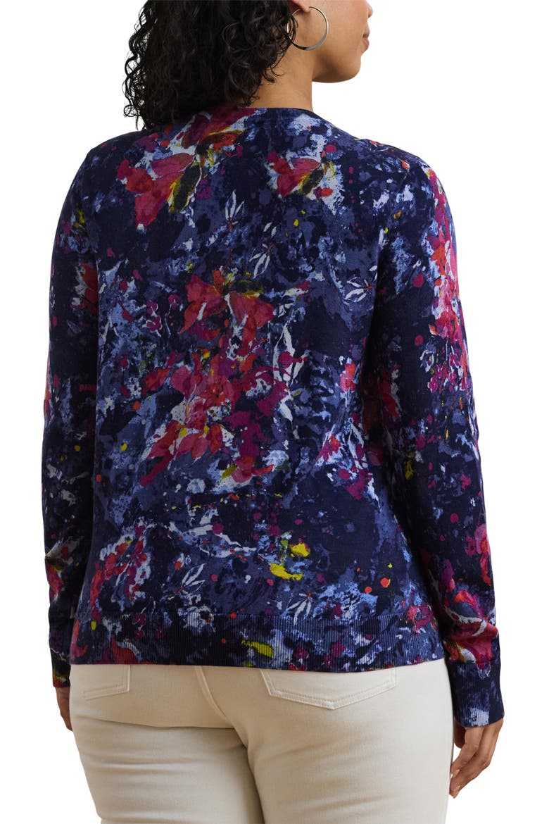 Abstract Print Cotton Blend Sweater, Alternate, color, BLUE MULTI