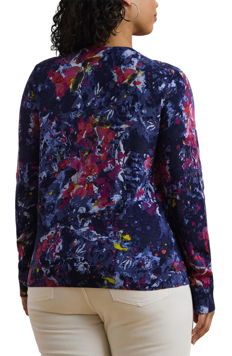 Lauren Ralph Lauren Abstract Print Cotton Blend Sweater, Alternate, color, 