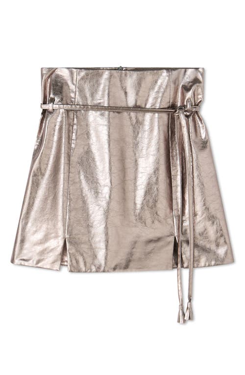 Lk Bennett Zig Faux Leather Skirt In Gold