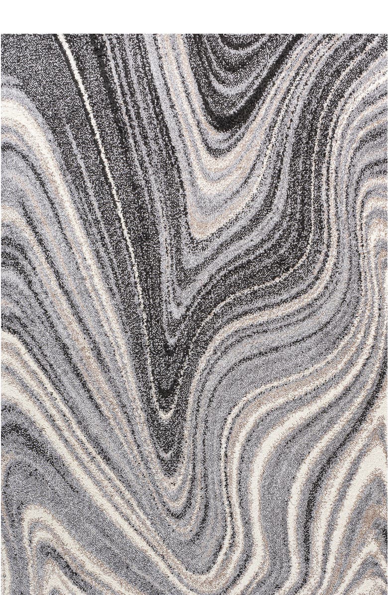 JONATHAN Y Eleni Contemporary Glam Abstract Marble Area Rug, Main, color, Charcoal/Cream