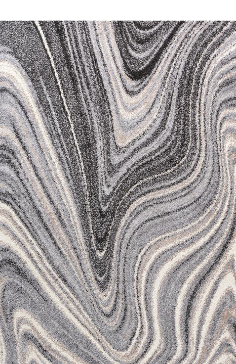 Eleni Contemporary Glam Abstract Marble Area Rug