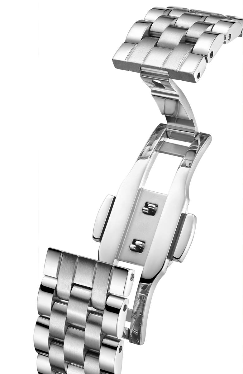 JBW Men's Coast Lab-Created Diamond Bracelet Watch, 38mm, Alternate, color, Stainless Steel/Blue