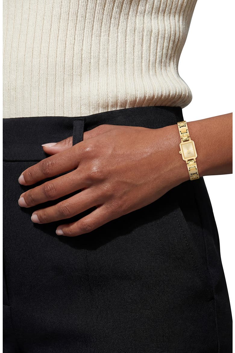 Mara Tank Goldtone Bracelet Watch, 15.5mm x 19mm, Alternate, color, GOLD